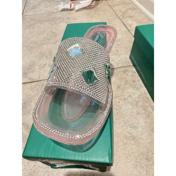 Lauren Lorraine Bianca Pink Plastic Slides - Picture 3 of 4